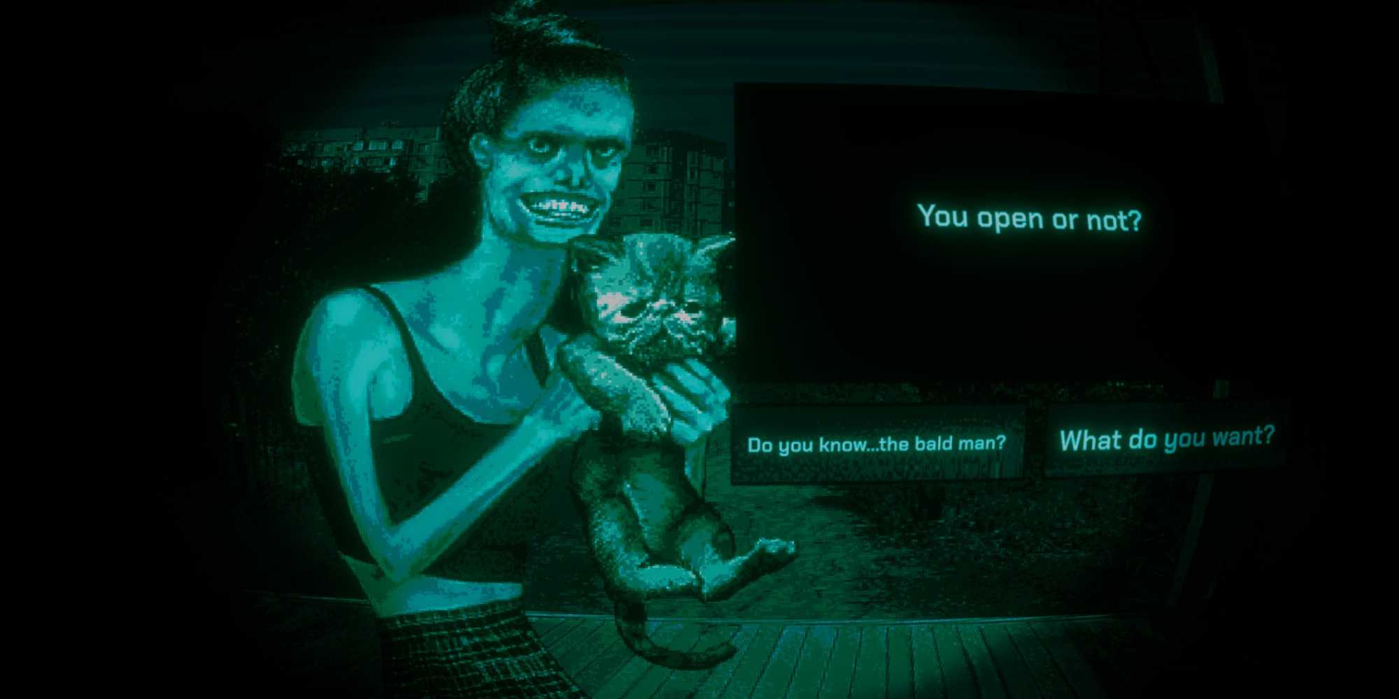 Нет, я не человек, Хозяйка кошек-балерина, у двери