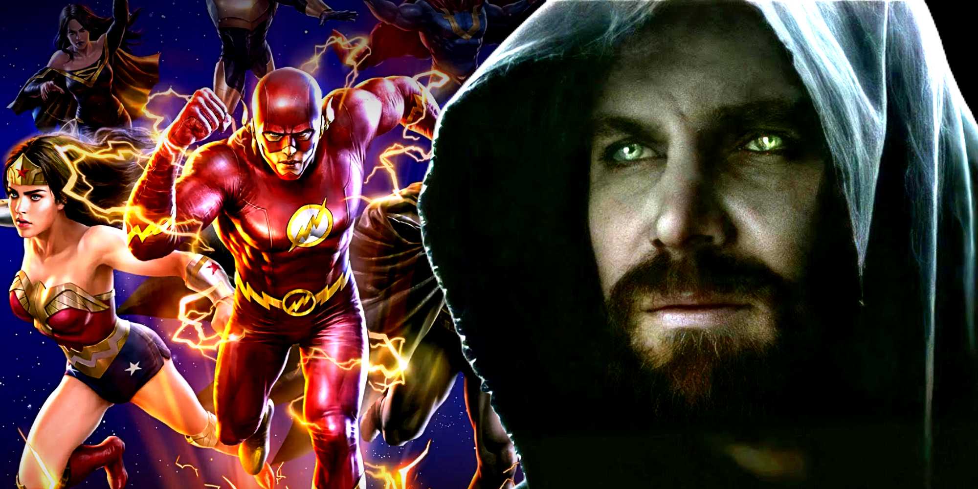 Оливер Квин в образе Спектра в Arrowverse, бегущий Флэш в "Crisis on Infinite Earths" от Tomorrowverse