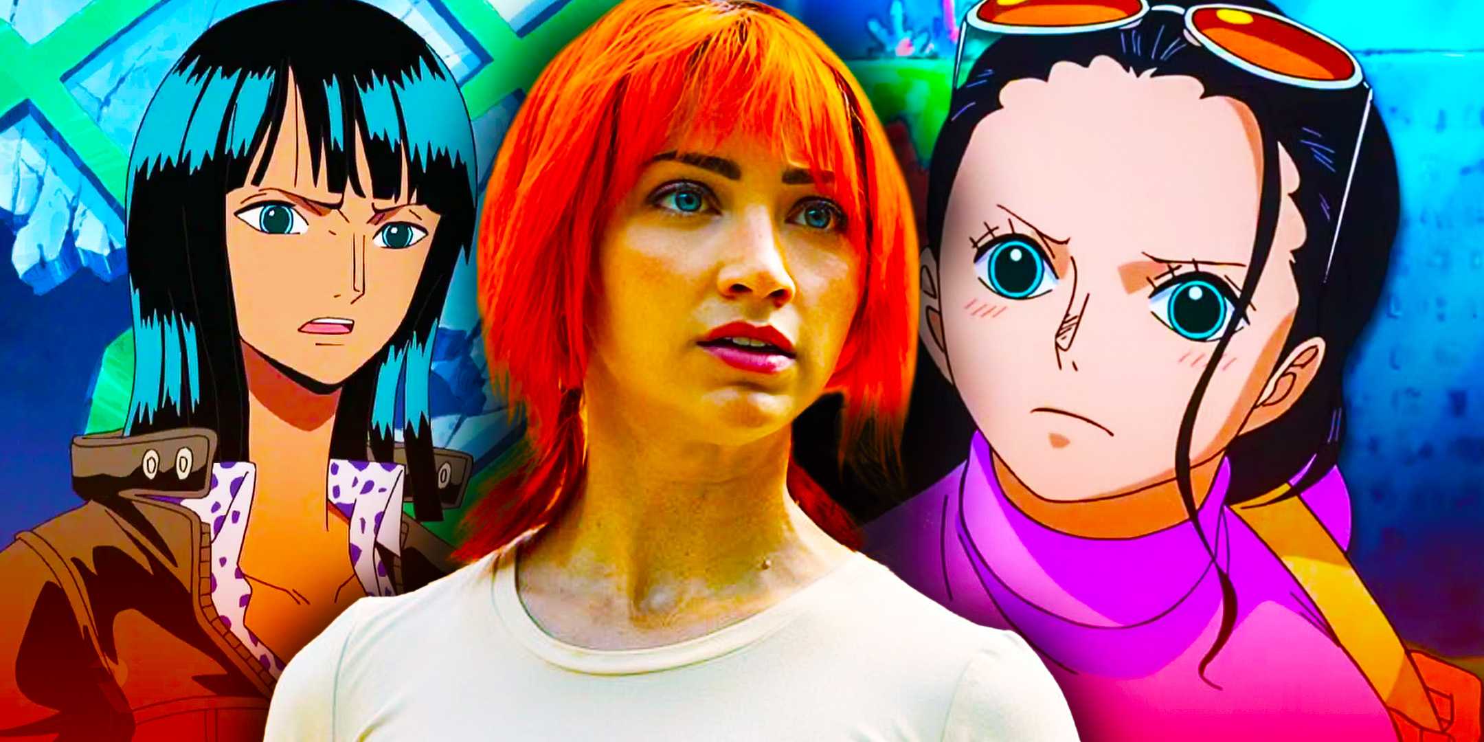 Кастомное изображение аниме Робин и реальной Нами из One Piece