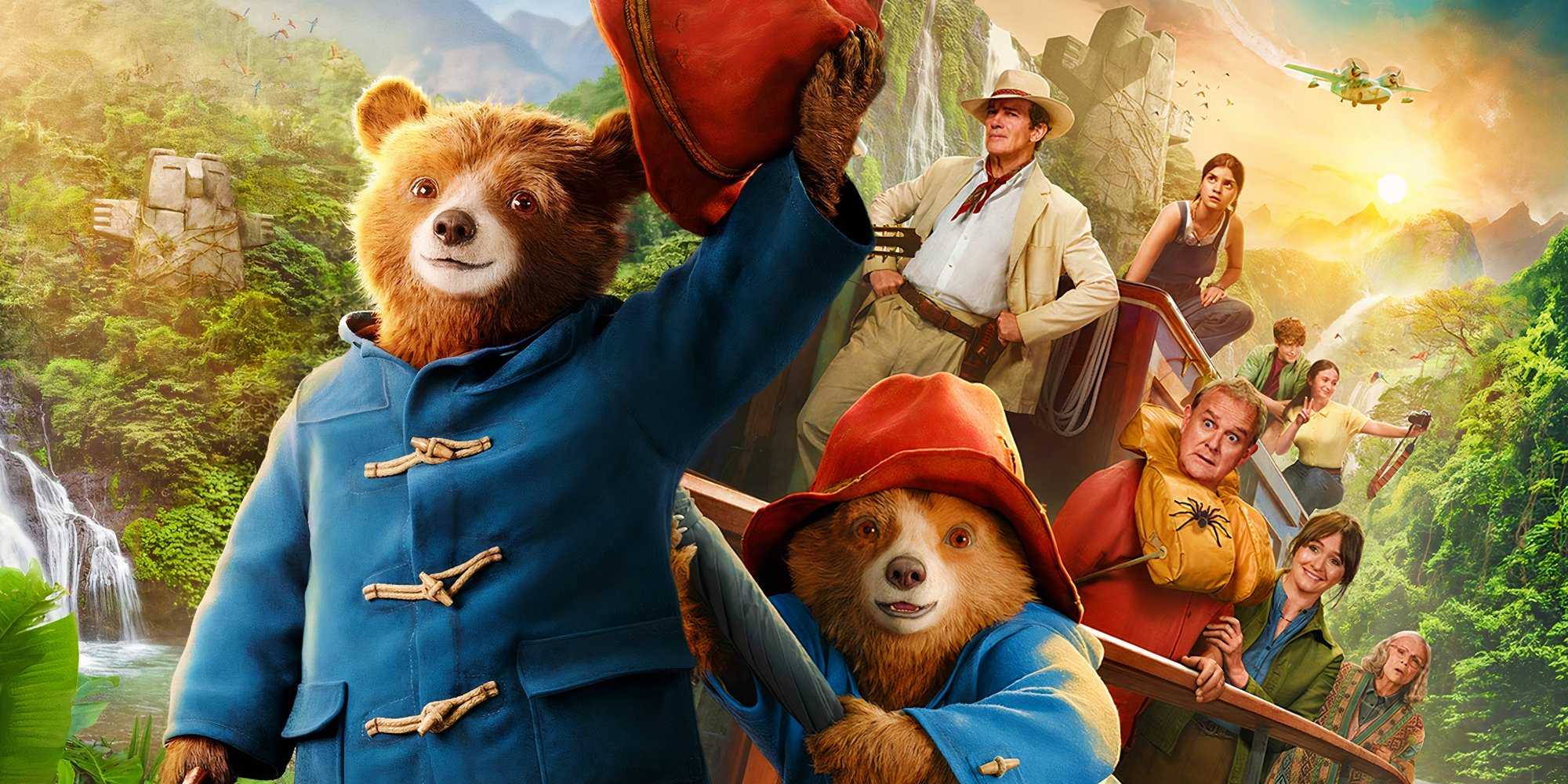 Пэддингтон и Брауны, как показано на постерах фильма *Paddington in Peru* (2024)