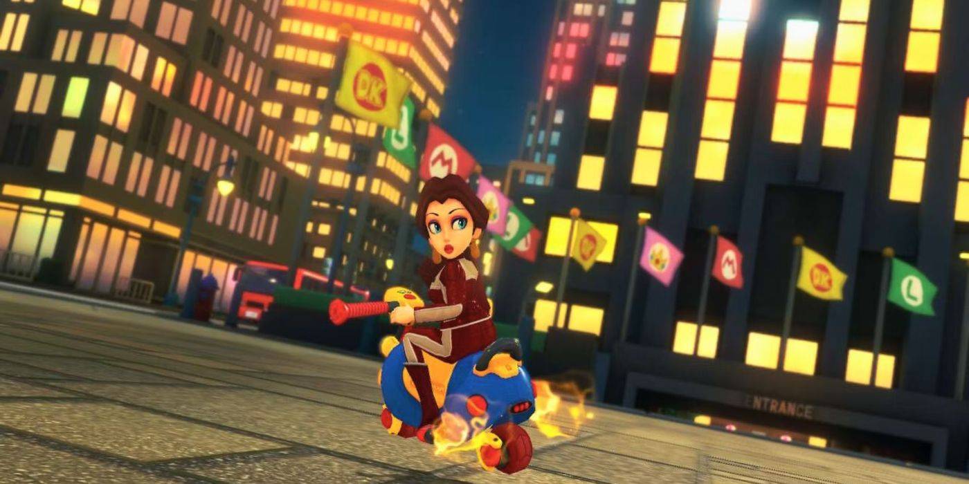 Pauline, стоящая спиной, в Mario Kart 8 Deluxe.