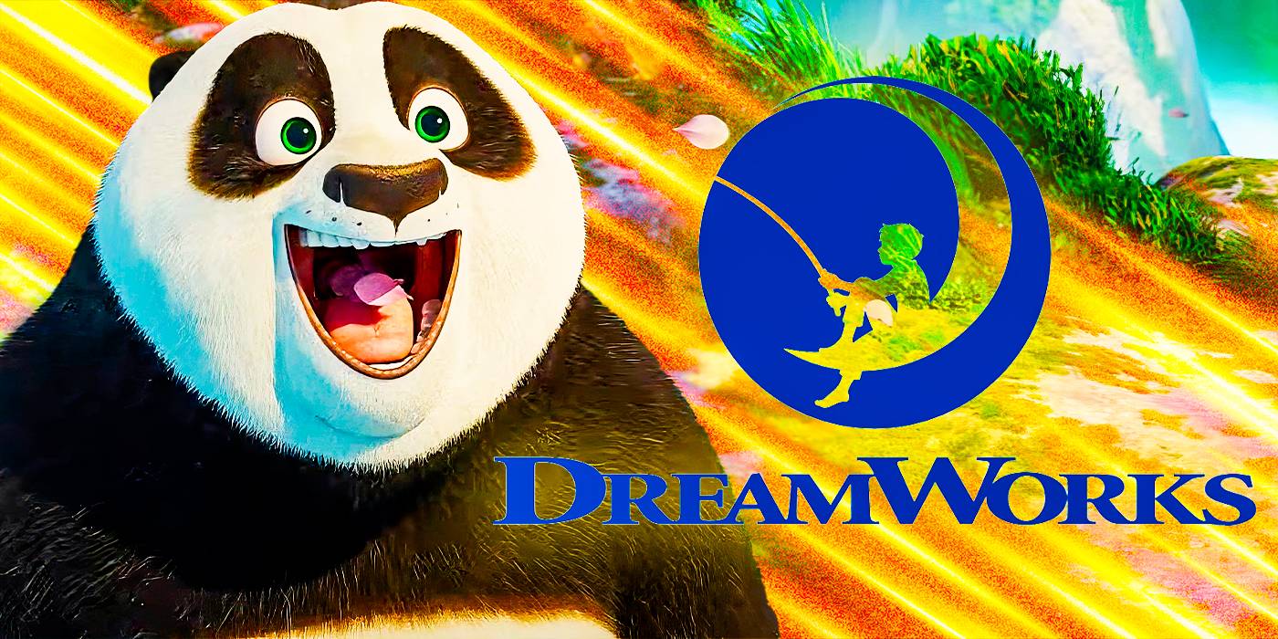 По из Kung Fu Panda 4 и логотип DreamWorks