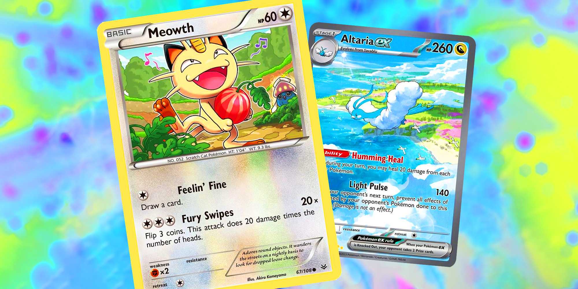 Карты Pokémon TCG: Meowth и Altaria