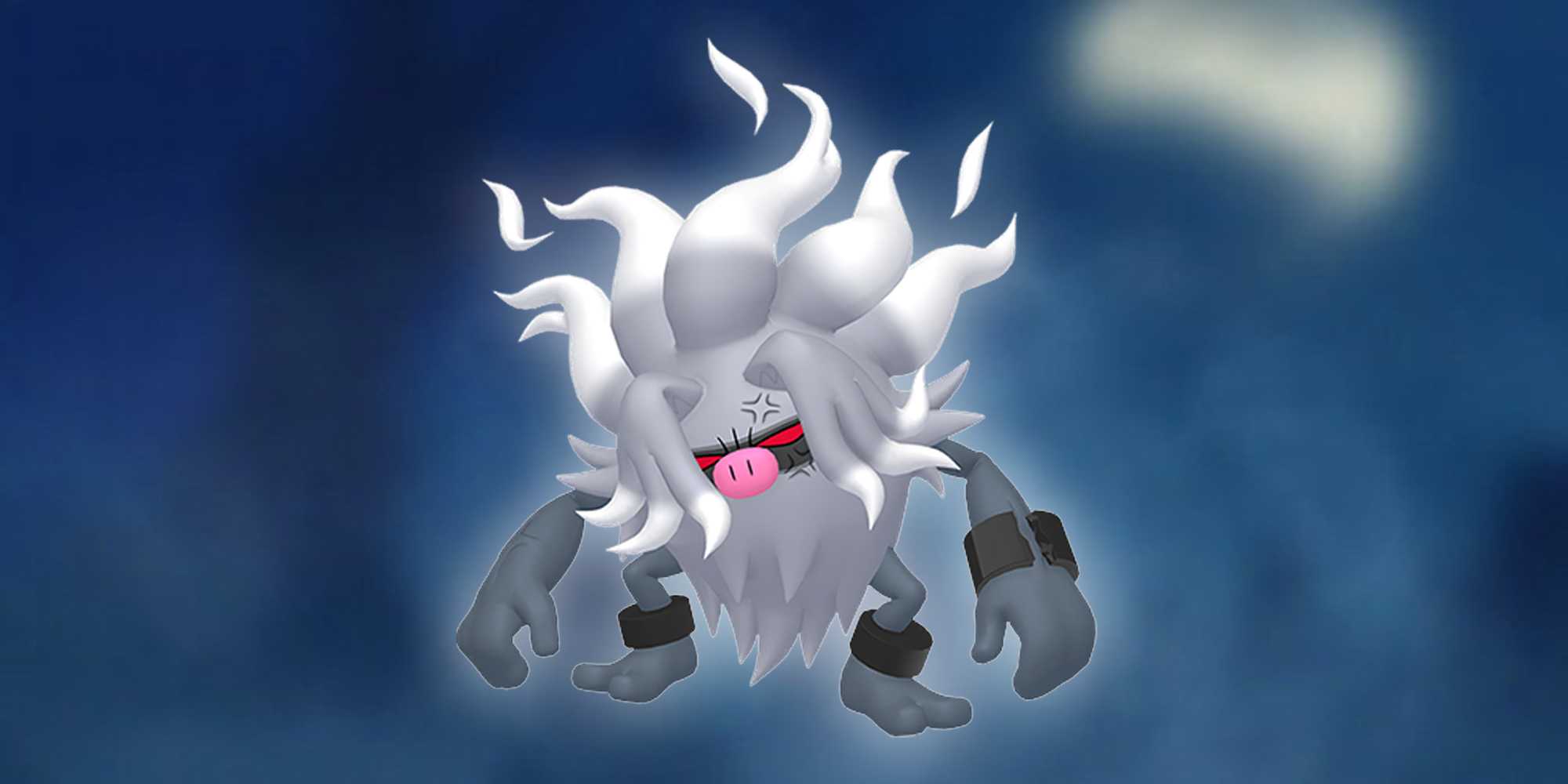 Annihilape на фоне Pokémon типа "Призрачный" в Pokémon GO