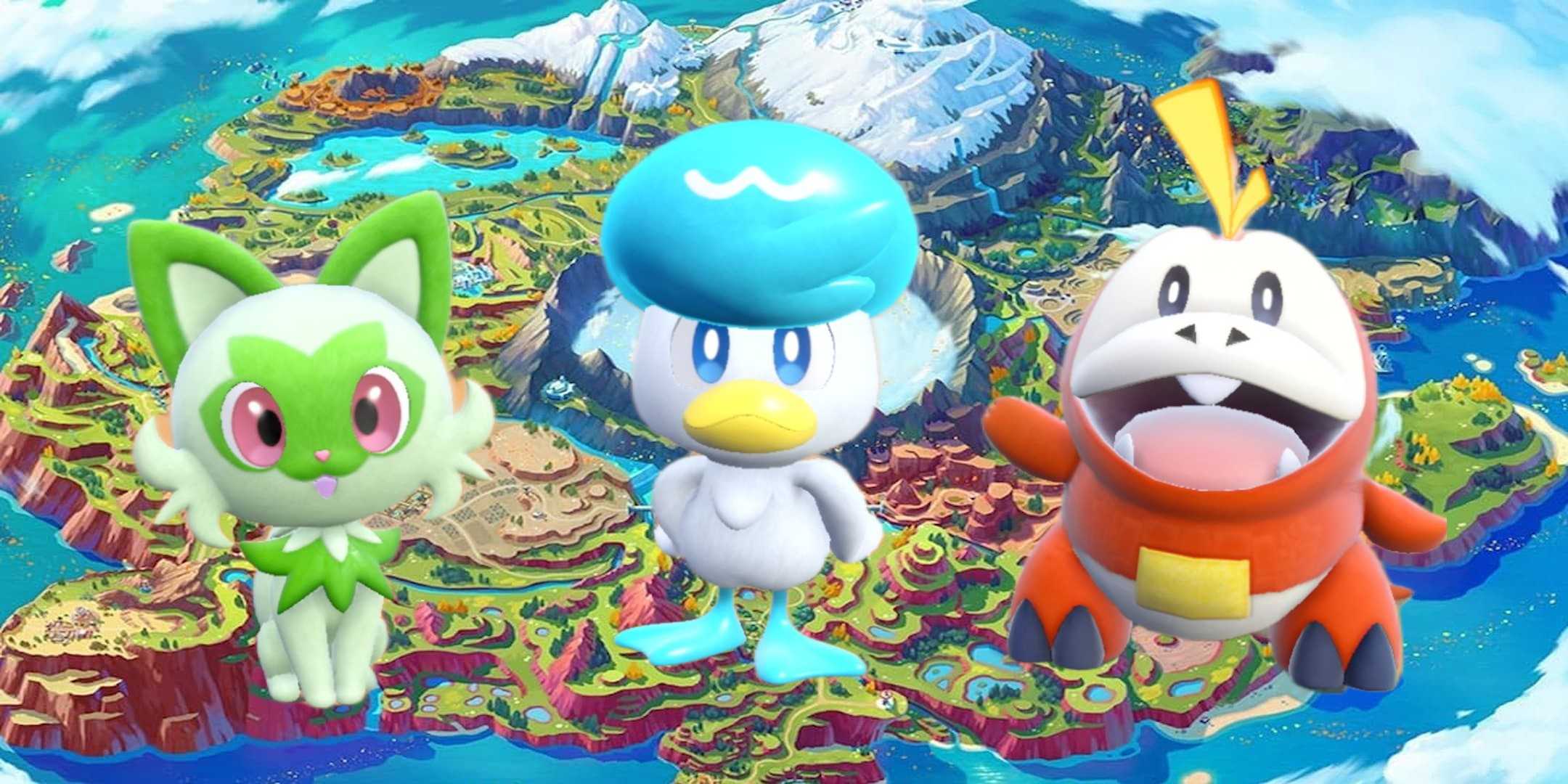 Карта и стартовые персонажи Pokemon Scarlet and Violet
