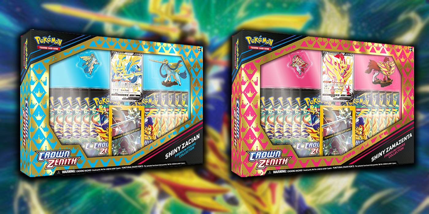 Pokemon TCG Crown Zenith Premium Figure Collection Shiny Zacian Shiny Zamazenta