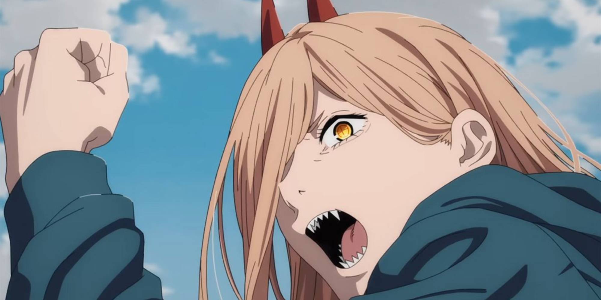 Энергия из аниме "Человек с бензопилой", выглядящий сердито