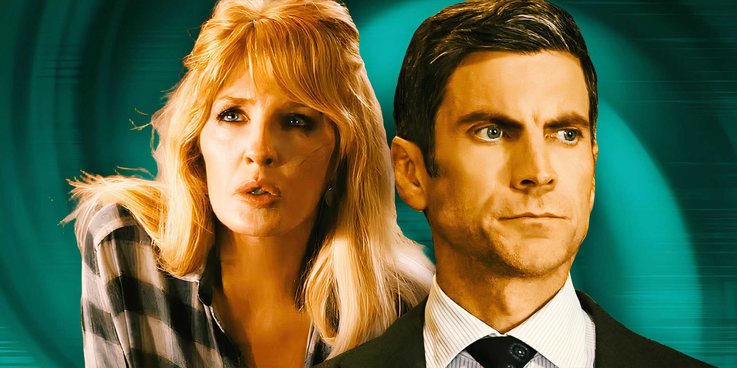 Коллаж с Кэлли Райли и Весом Бентли в роли Бет и Джейми Даттон в *Yellowstone*