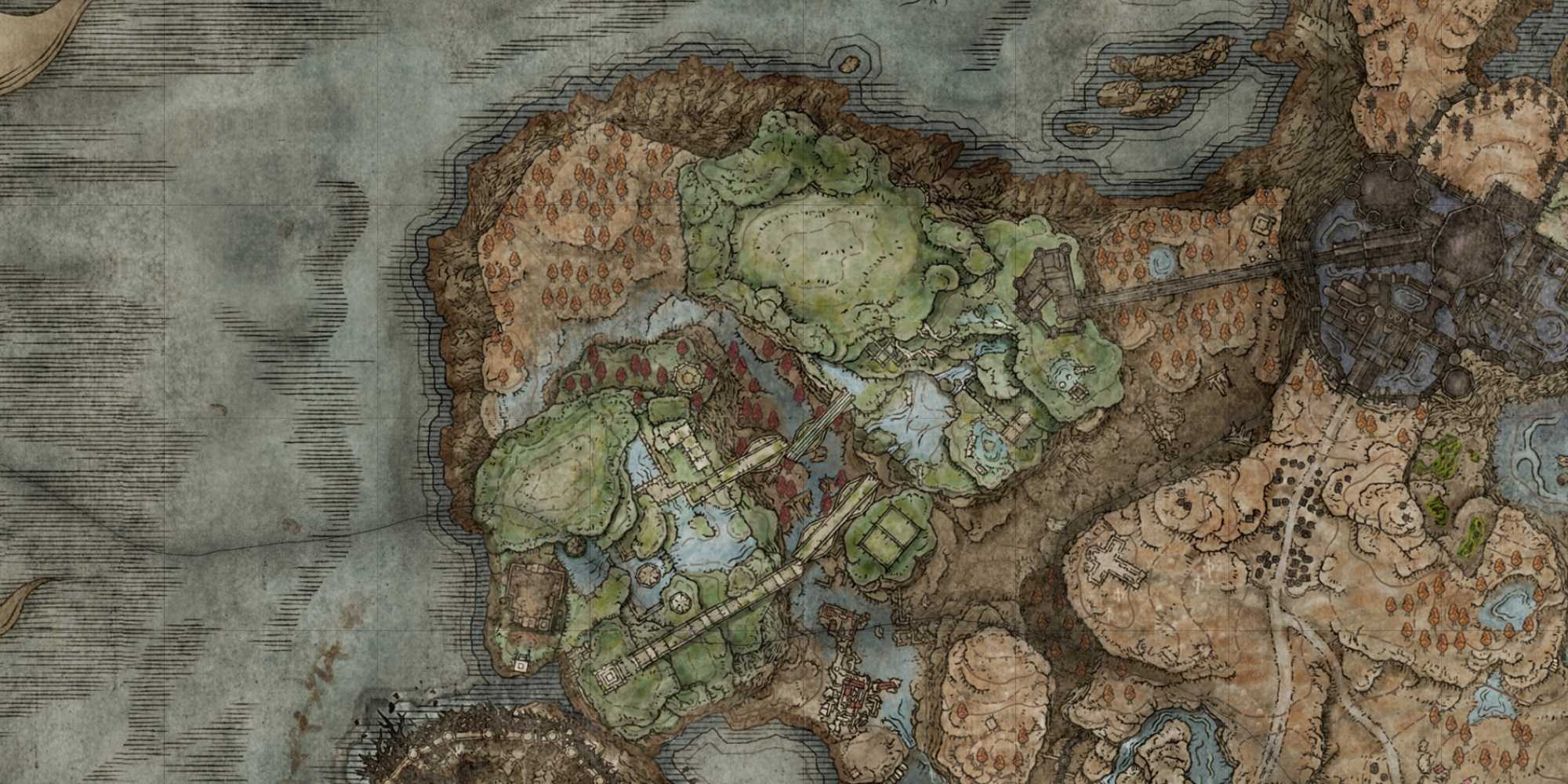 Карта руин Rauh в Elden Ring Shadow of the Erdtree