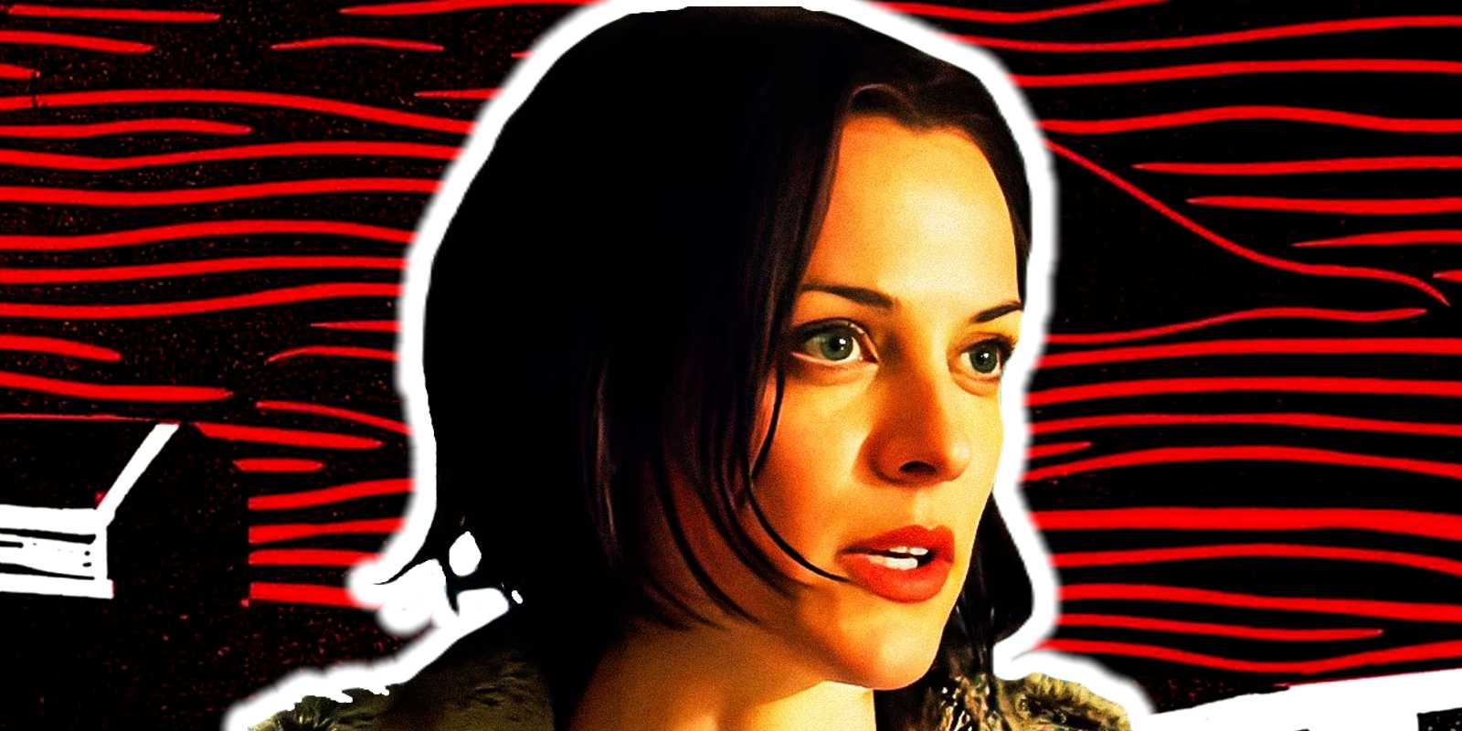 Рэбекка Годри от "Под мостом" от Hulu перед обложкой "В холодной крови"