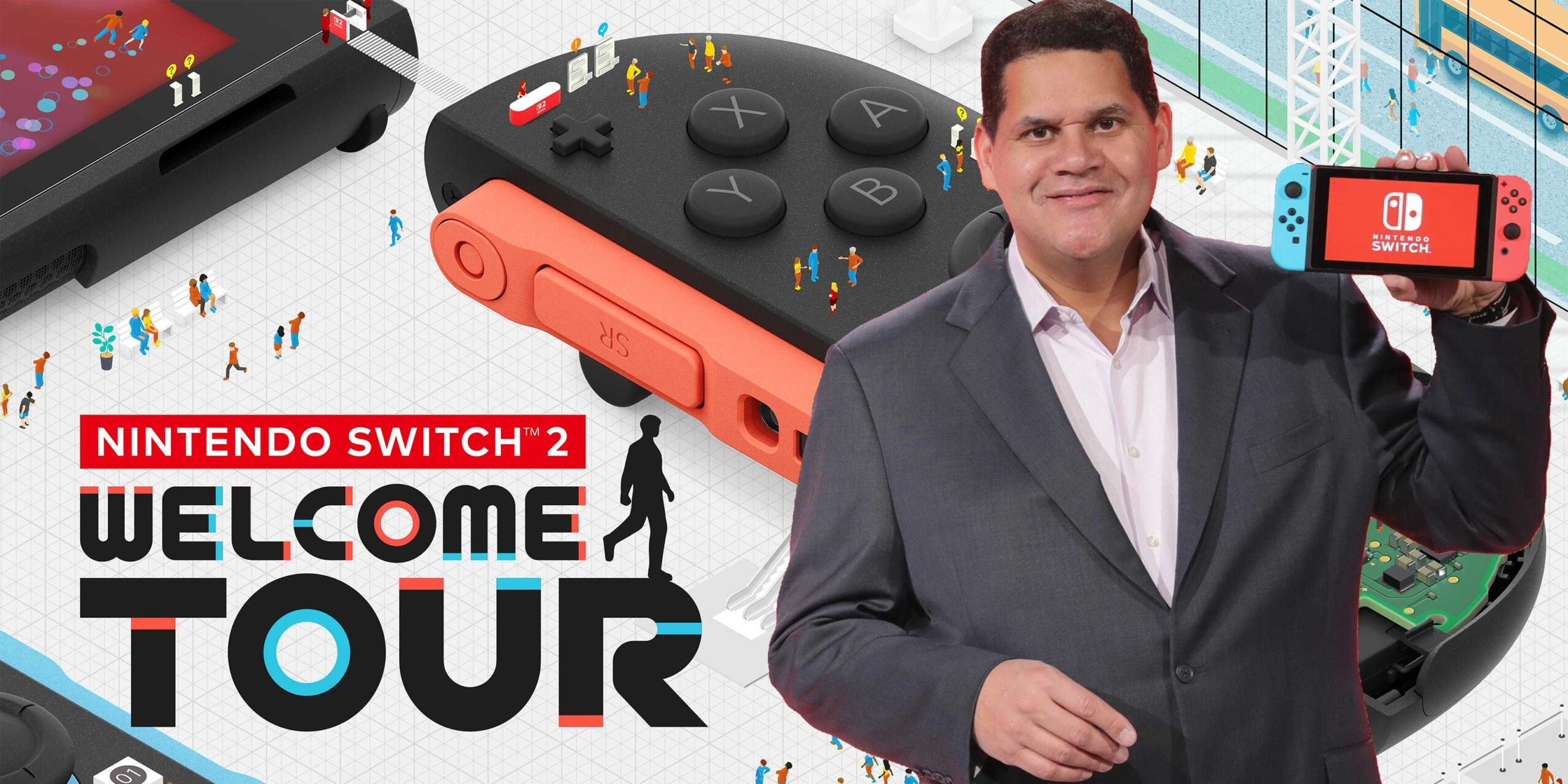 Реджи Филь-Эм, отредактированный поверх Switch 2 Welcome Tour