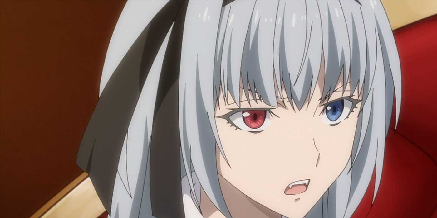 Reincarnated as a Slime: Luminus Valentine, with visible vampiric fangs.