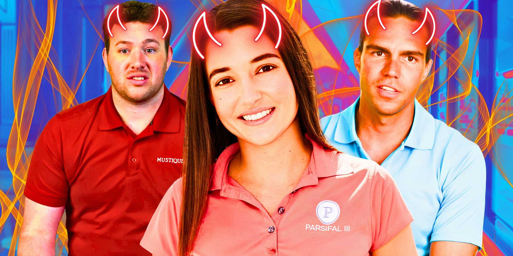 изображение Эшли Марти, Кайл Вильйо, Бен Уиллихо с рогами дьявола