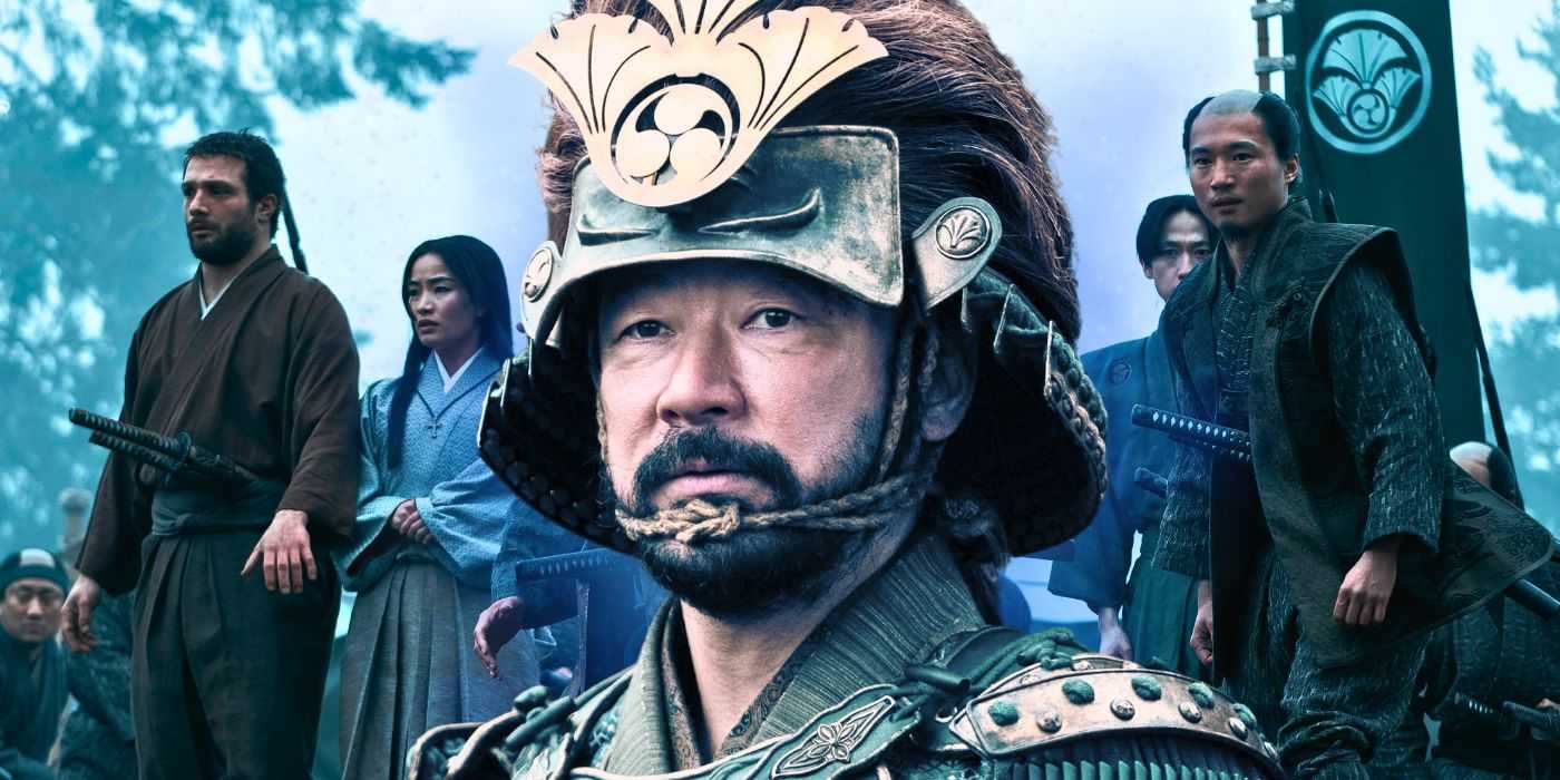 Кастомное изображение Ябушиге перед другими персонажами из "Shogun"