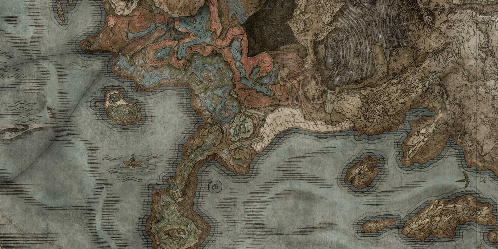 Карта региона Южные Берега в Elden Ring Shadow of the Erdtree