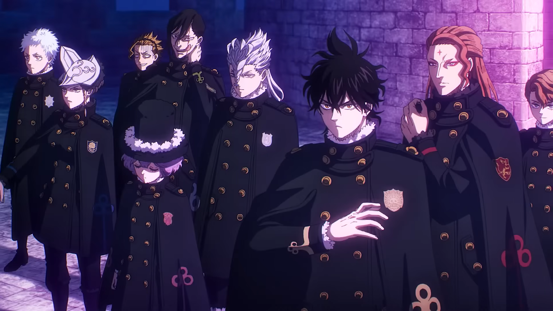 Команда для Разукра Королевства Спейд, как показано в трейлере Black Clover Сезон 2