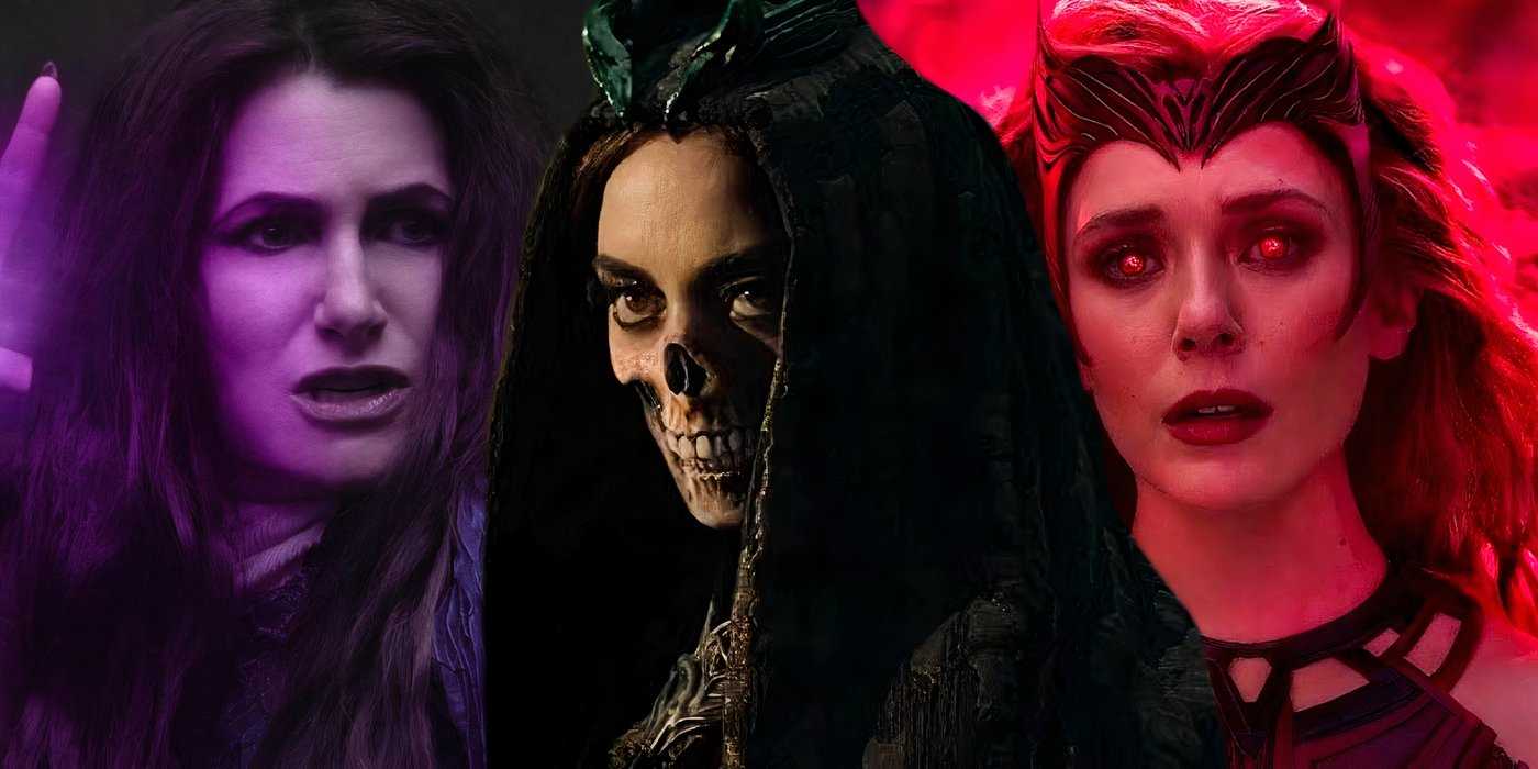 Разделенное изображение Смерти, Агаты и Ванды в MCU