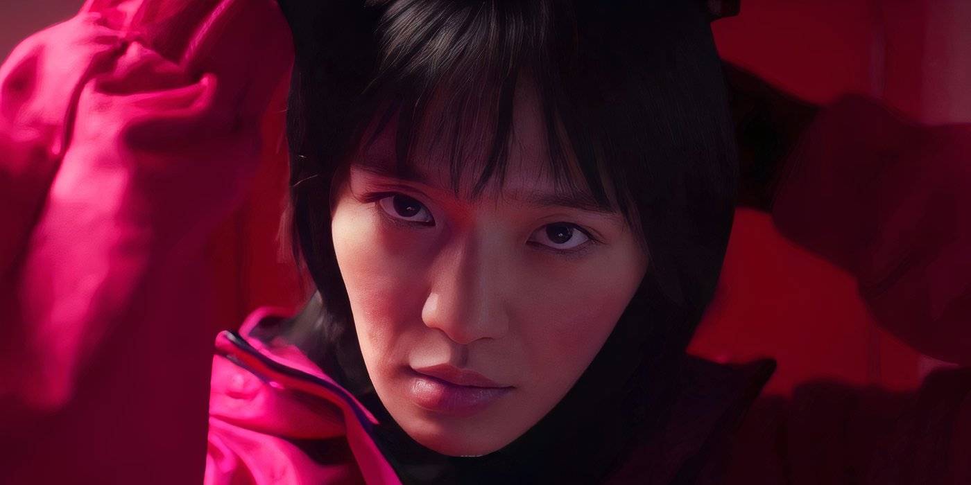 Отредактированное изображение, на котором Но-уль надевает маску в 2 сезоне "Игра в кальмара".