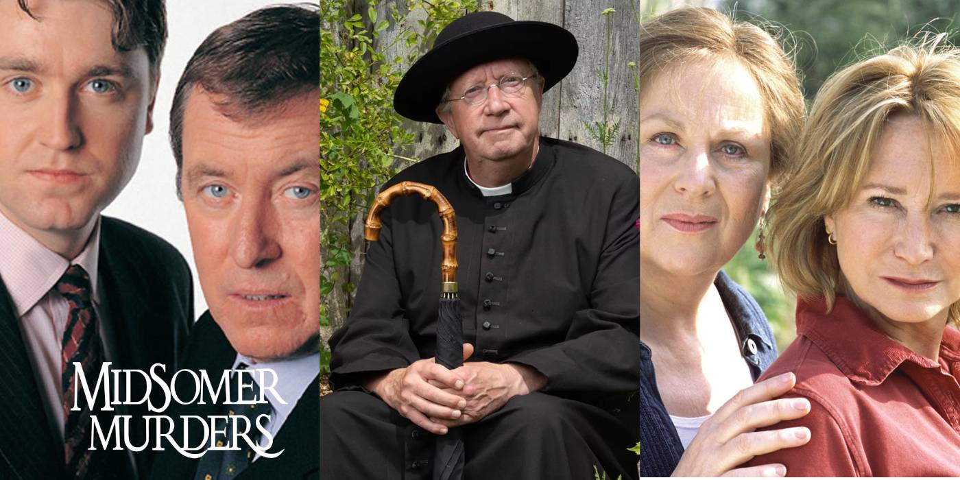 Кадры из различных уютных детективных шоу