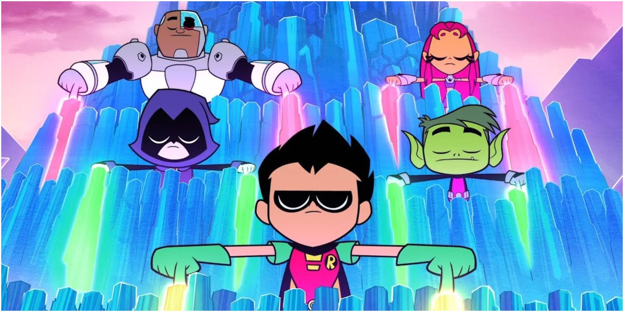 Teen Titans, touching crystals in Teen Titans Go! To The Movies