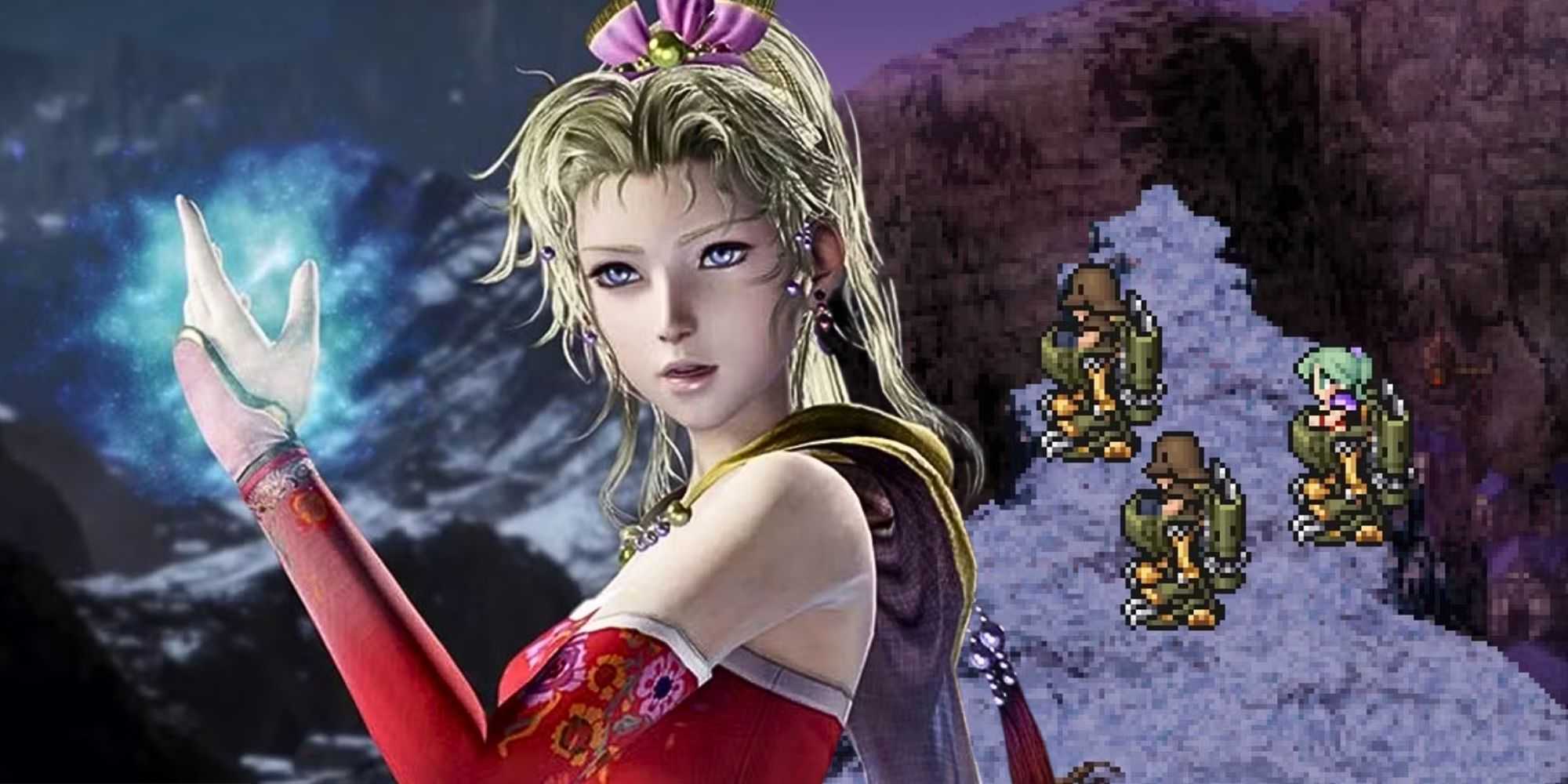 Терра из Final Fantasy Dissidia рядом со своим оригинальным видом в FF6