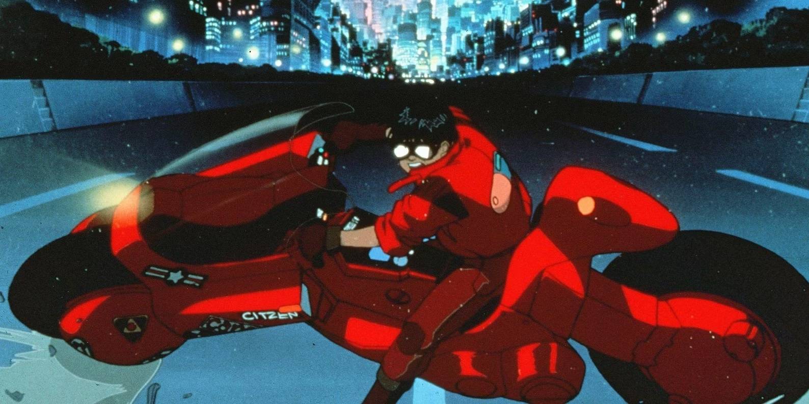 Акира, катающийся на мотоцикле в фильме «Akira» (1988)