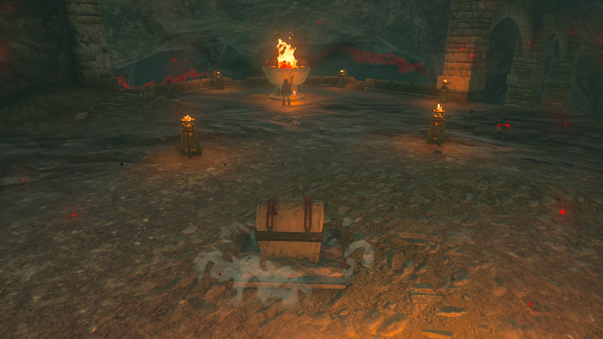 Легенда о Зельде: Tears of the Kingdom, Линк, поджигание, очаг, чтобы получить щит Хайли из скрытого сундука