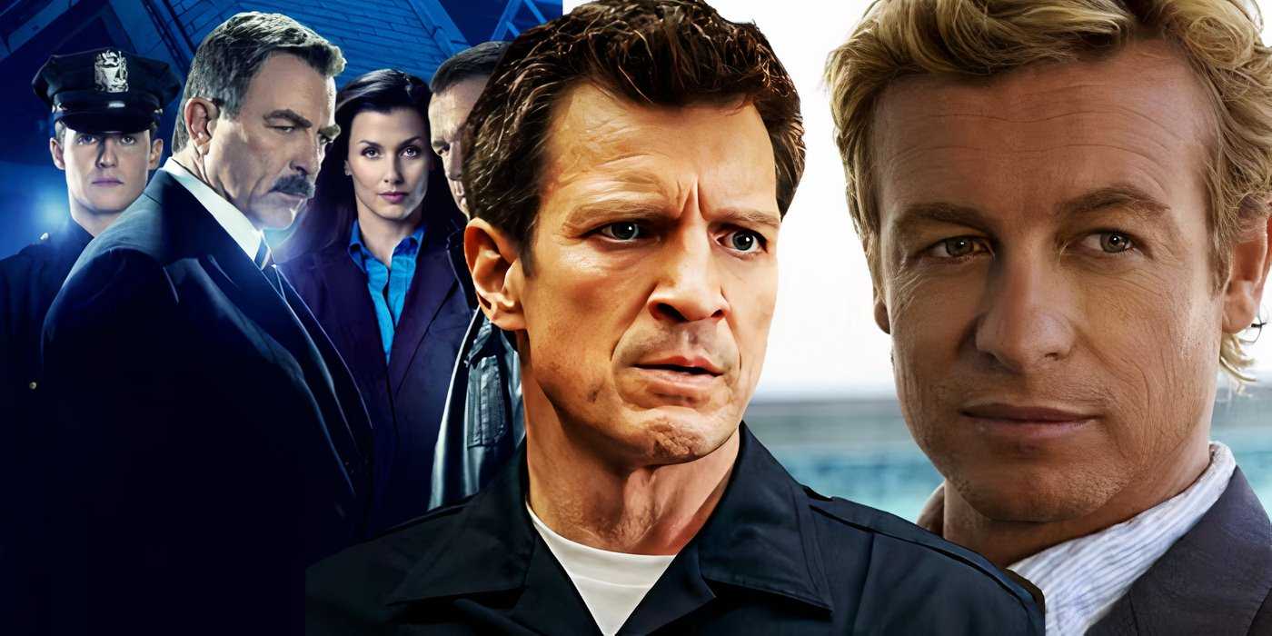Коллаж персонажей из "The Rookie", "Blue Bloods" и "The Mentalist"