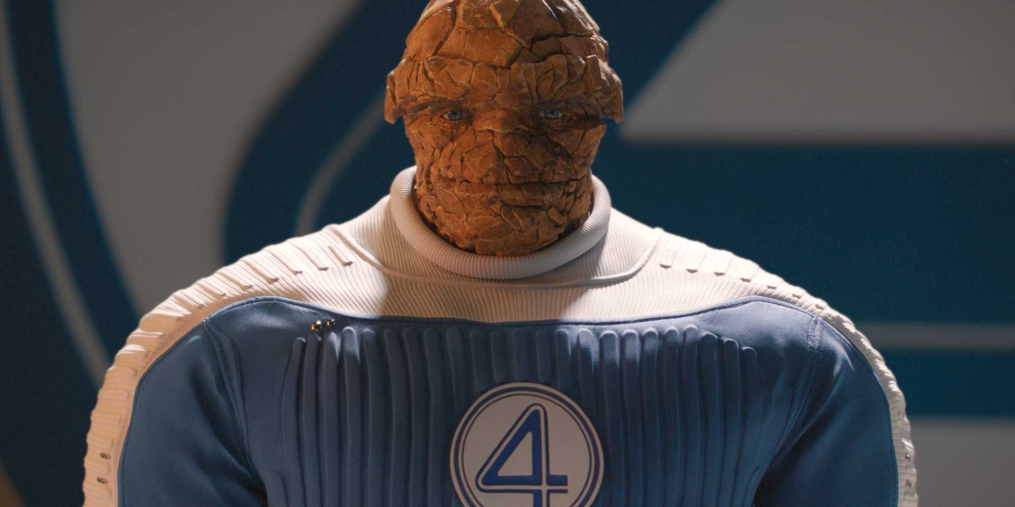The Thing смотрит в камеру в Fantastic Four: First Steps