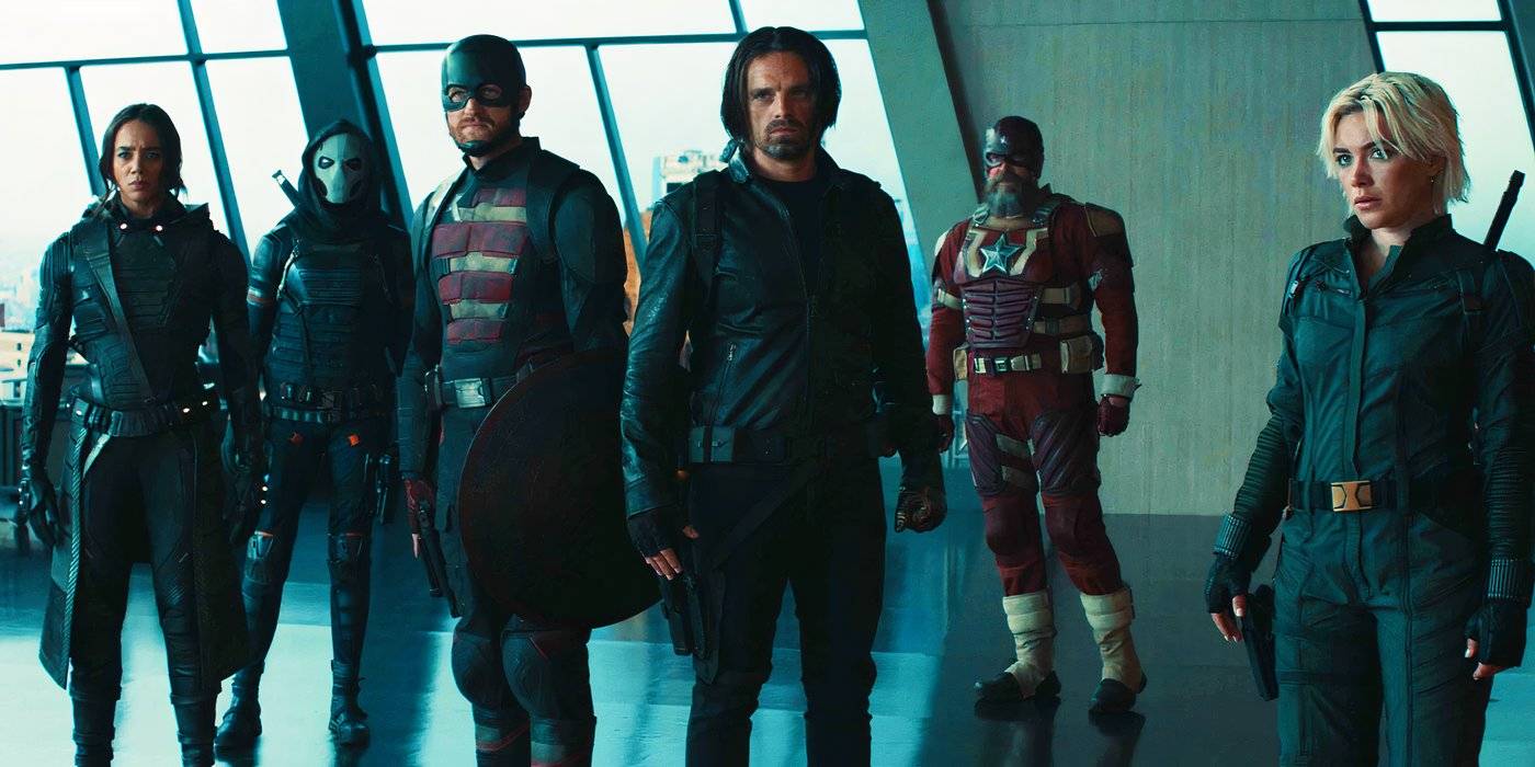 Thunderbolts lined up in Avengers Tower in Thunderbolts*