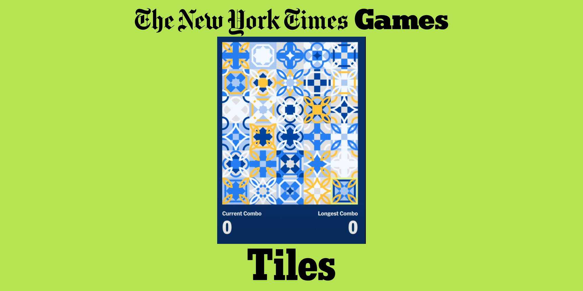New York Times Games Tiles с доской значков с соответствующими узорами для идентификации и сопоставления