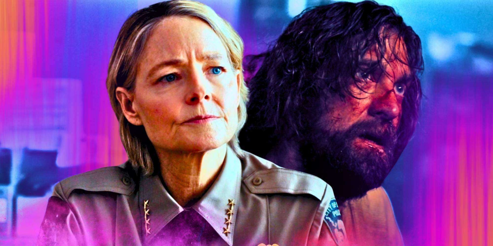 Джоди Фостер в роли шерифа Ли Дэнверс и Оуэн Макдоннелл в роли Реймонда Кларка в True Detective: Night Country