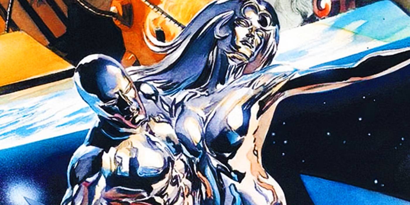 Два Silver Surfers, Норрин Рад и Шалла-Бала, в Earth-X в Marvel Comics
