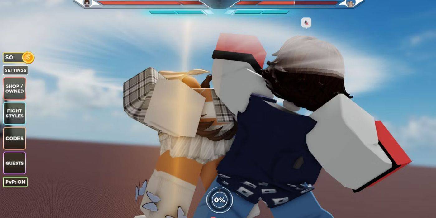 Игроки в матче в игре "Неназванная игра о боксе" в Roblox.