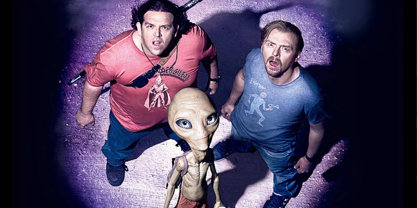 Ник Фрост, Пол и Саймон Пег в фильме "Пол"