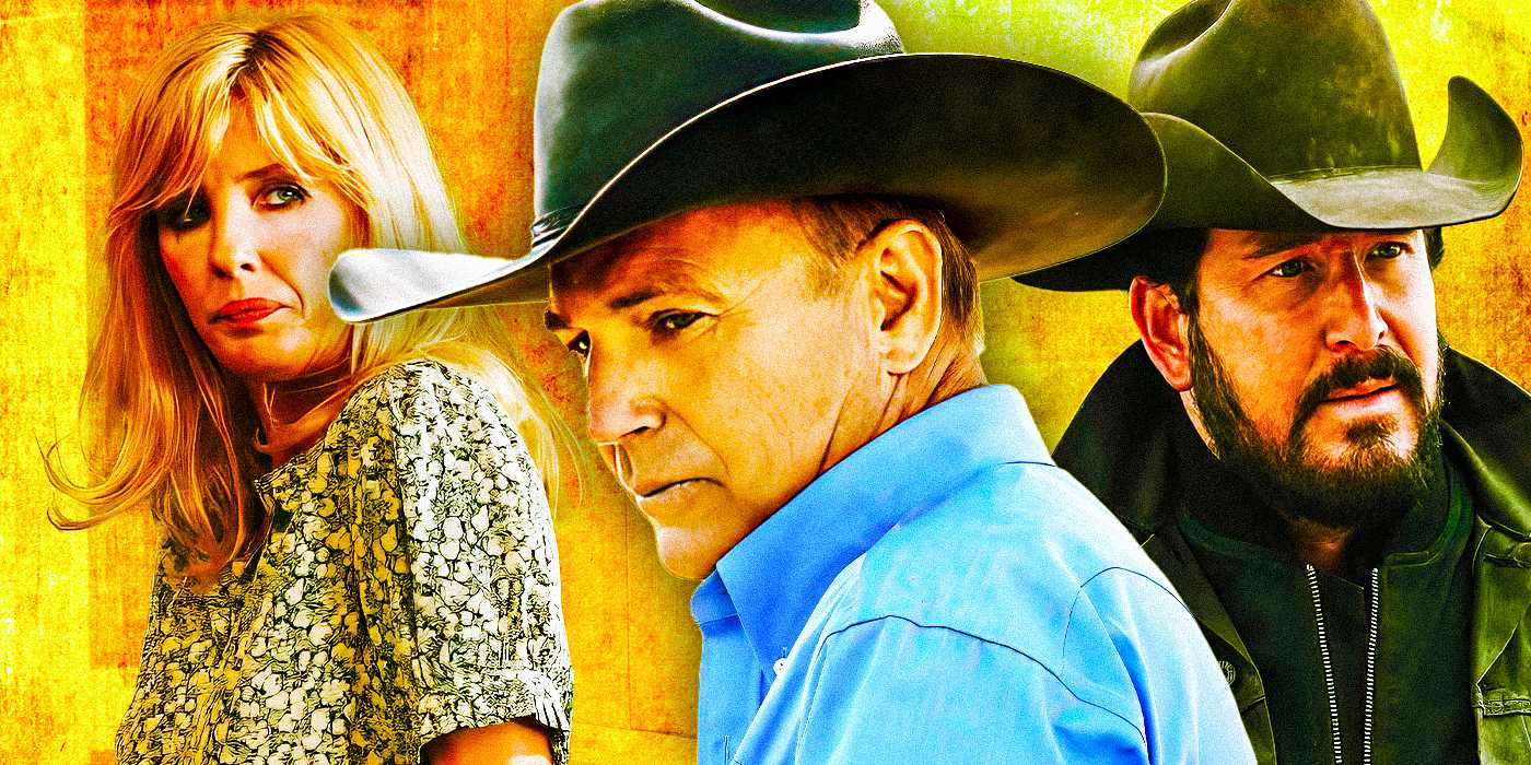 Коллаж с Бет, Джоном и Рипом в «Yellowstone»