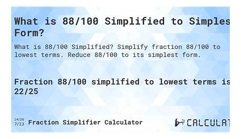 88/100 Упрощенное 0 88 Как форма фракции Youtube