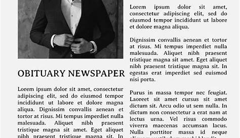 Репортер Herald Obituaryfav Page создал элегантную некрологовую газету Template Word Google Docs Highfile