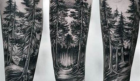 Татуировка деревьев Менстатистика 50 простых конструкций для мужчин Лесные чернила идеи