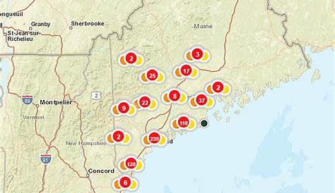 Карта энергоотключения Emera Maine Danica Dominique