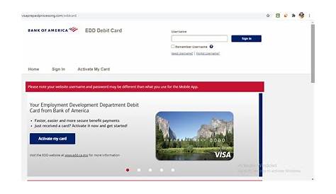 Edd Debit Card Bank of America: вход и активация