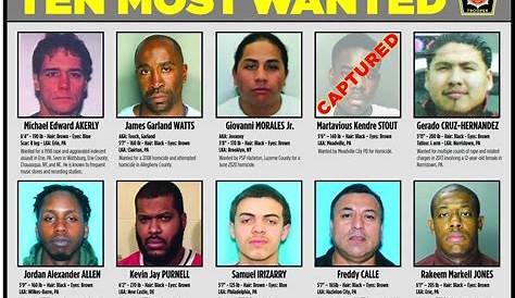 10 самых разыскиваемых в округе Бакс, Пенсильвания