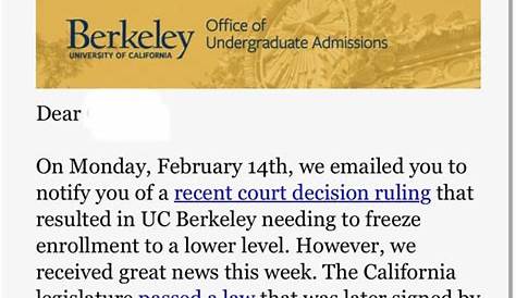 Uc Berkeley Условия приема Reddit Любой, кто получил это письмо относительно более не ограничивая