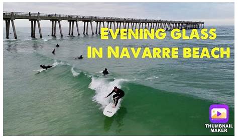 Наварр Бич Условия серфинга Вечернее стекло в Пирс-Инг Побережье залива Флорида Санта