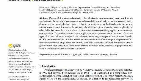 Пропранолол против клонидина для беспокойства Ijms Free Fulltext против других избранных лекарств в