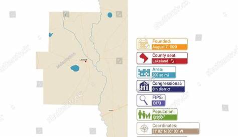 Карта округа Ланье в фондовой векторной иллюстрации города