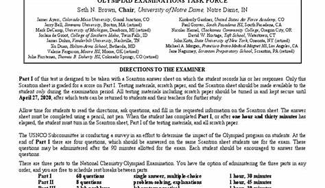 Прошлые экзамены Usnco 2020 Экзамен Часть I Pdf Хлорная азотная кислота