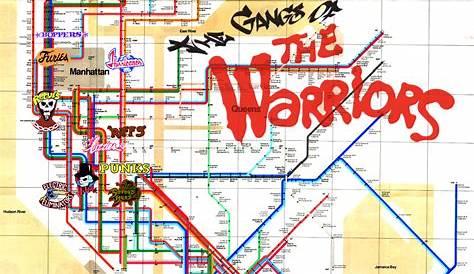 Карта банд в Нью-Йорке The Warriors 1979 R Coolguides