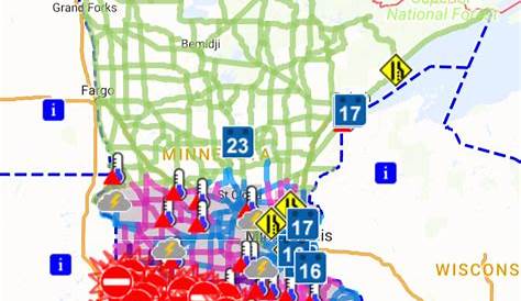 Условия дорожного движения Миннесота Дорожная карта Цвет 2018