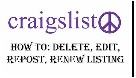 Как удалить сообщение из Craigslist Crigslist Удалить Edit Renew Re D Listing On